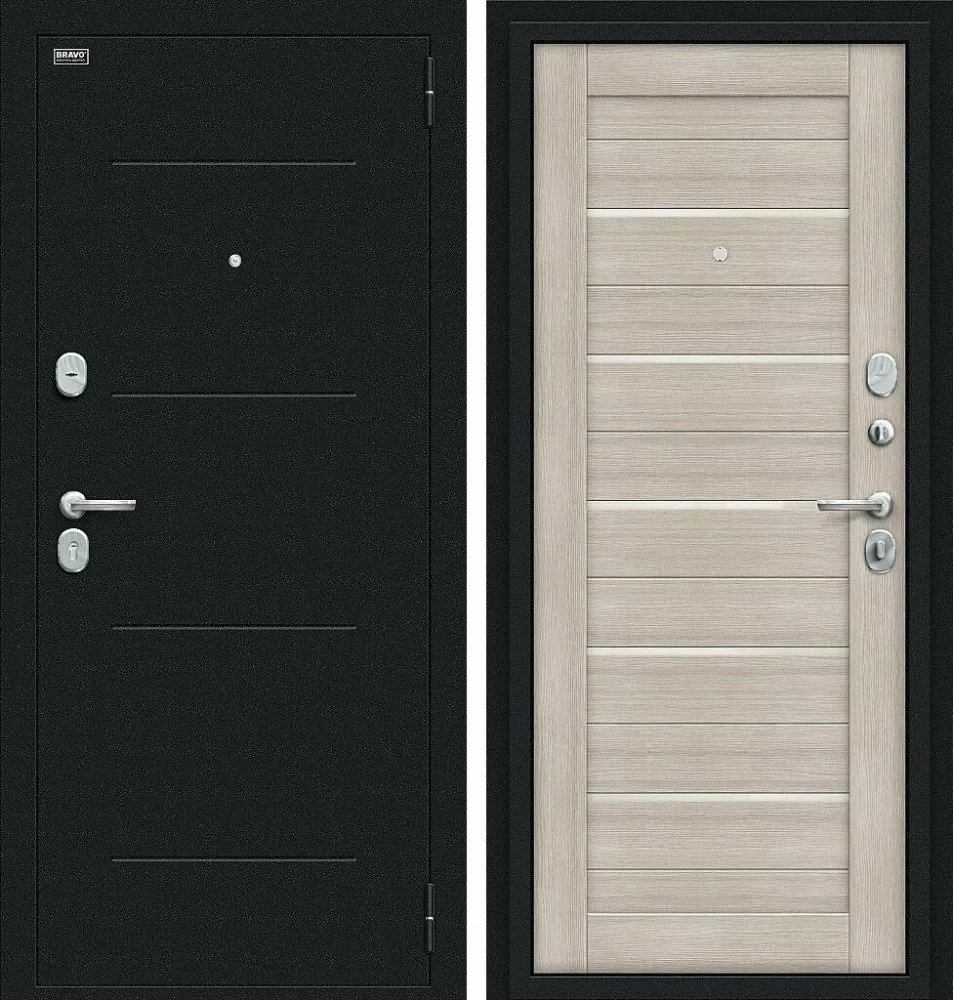 Фото Дверь Техно Kale Букле черное/Cappuccino Veralinga BR4466