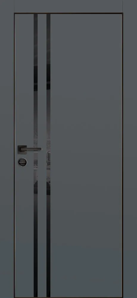 Фото Межкомнатная дверь PX-11  черная кромка с 4-х ст. Графит матовый