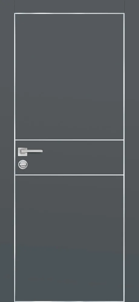 Межкомнатная дверь PX-15  AL кромка с 4-х ст. Графит матовый
